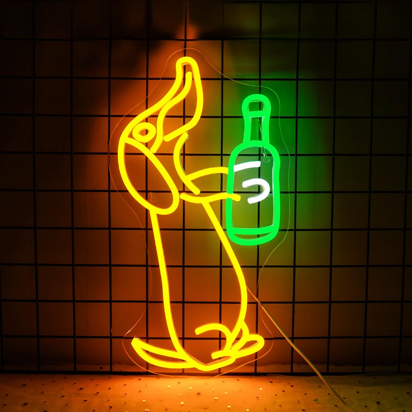 NOSUN Dachshund Beer Neon Sign Dog Drink Beer Neon Signs for Wall Decor Bar Neon Light Cute Animal Light up Signs for Bedroom Men Cave Birthday Party Decor Gift for Dog Lover Yellow Light Sign