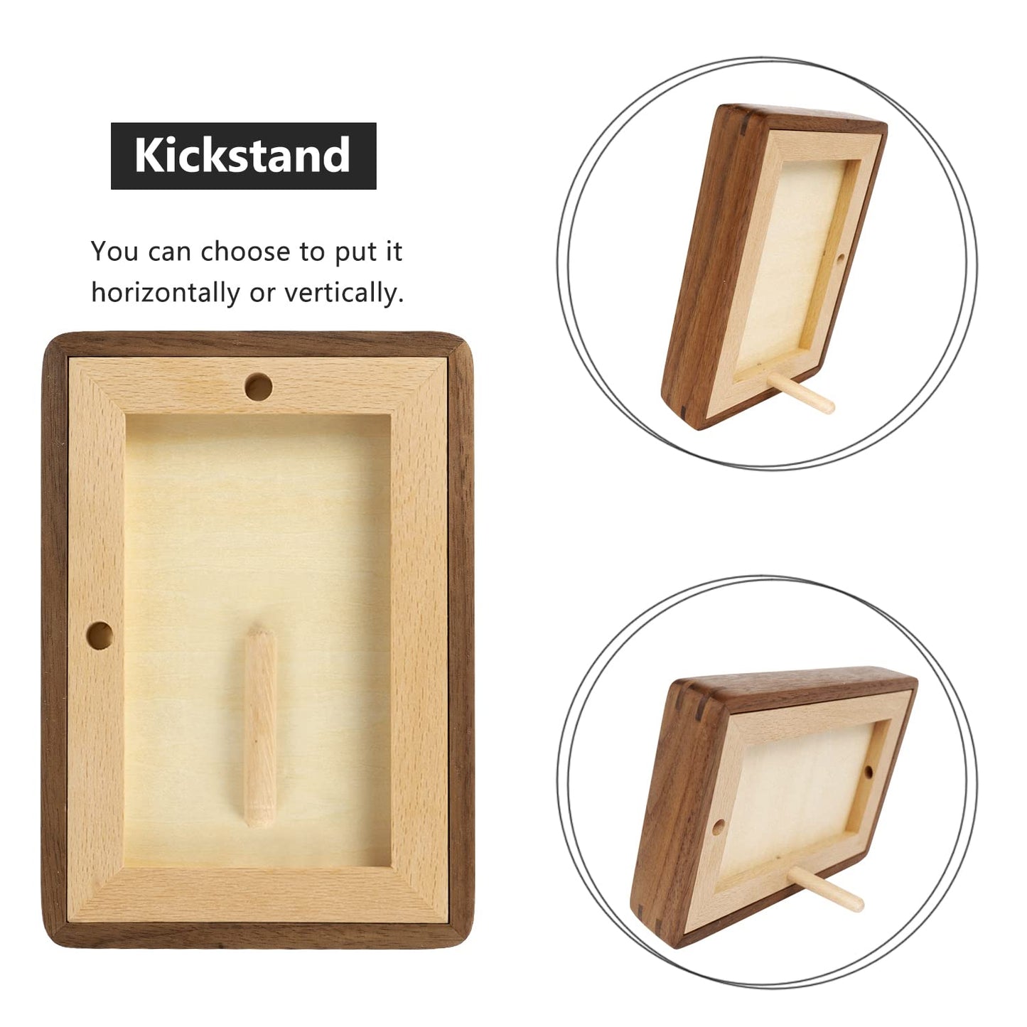 FLECHAZO 6x8 Picture Frame Wood with 5x7 Mat, Natural Solid Walnut Wooden 6 by 8 Photo Frames for Tabletop or Wall Mounting Display