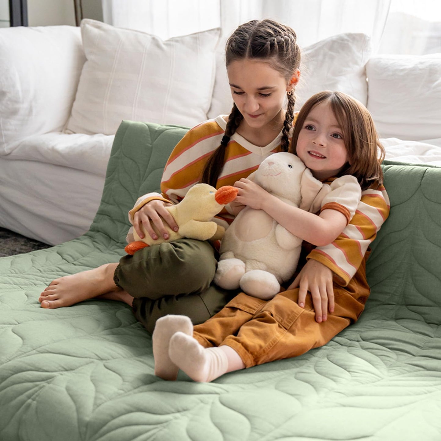 ZonLi Japanese Floor Mattress Futon Mattress Twin Size, Thicken Roll Up Tatami Mat 100% Cotton Washable Cover, Portable & Foldable Floor Bed Mattress for Sleeping, Dormitory, Adult Kids, Green