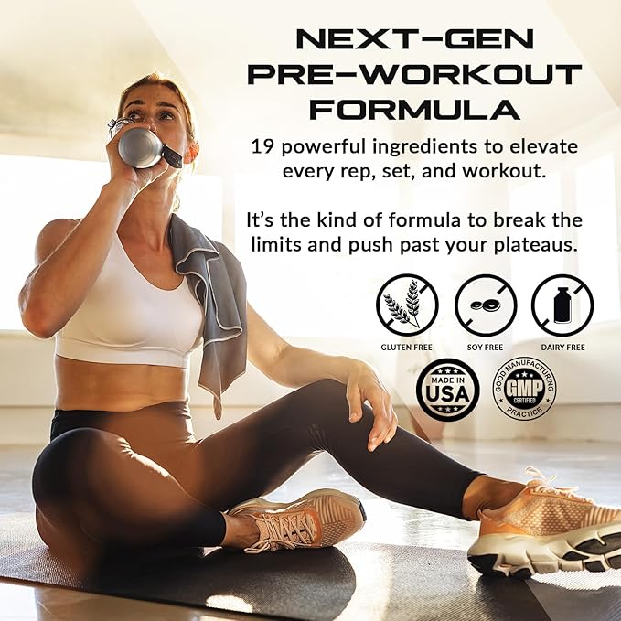 Granite GX Pre Workout Supplement, Tangerine Blast Flavor, Supports Focus, Energy, & Performance with Teacrine, L-Citrulline, Betaine, & A-GPC (20 Servings)