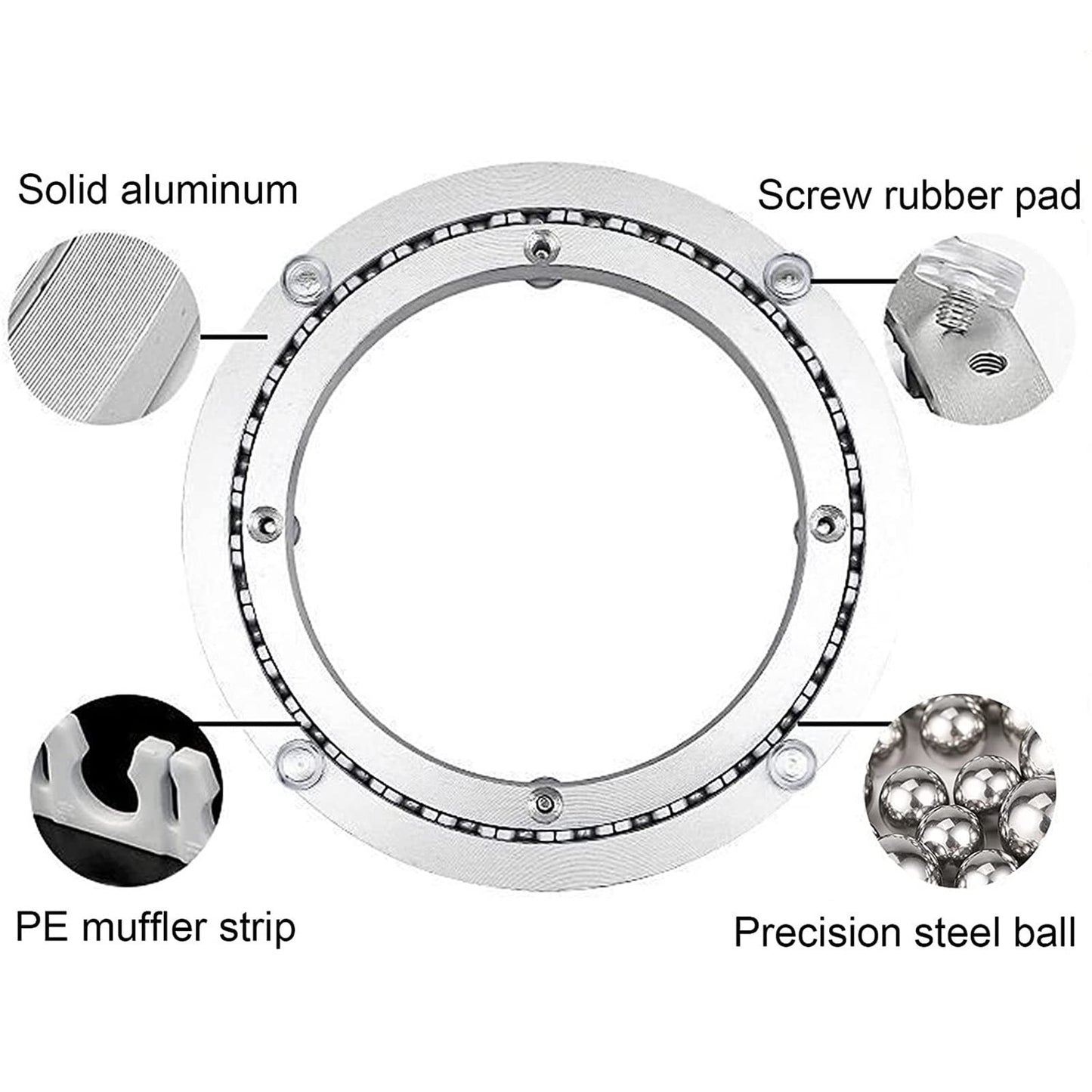 WSFDJX Turntable Bearing,Lazy Susan Turntable Swivel Base,(Ø20-80 Cm), Lazy Susan Round Turntable Bearing,Turntable Kaleidoscopes, for Turn Table,TV Monitor Stand, Electronic Repair(200mm (8 inches))