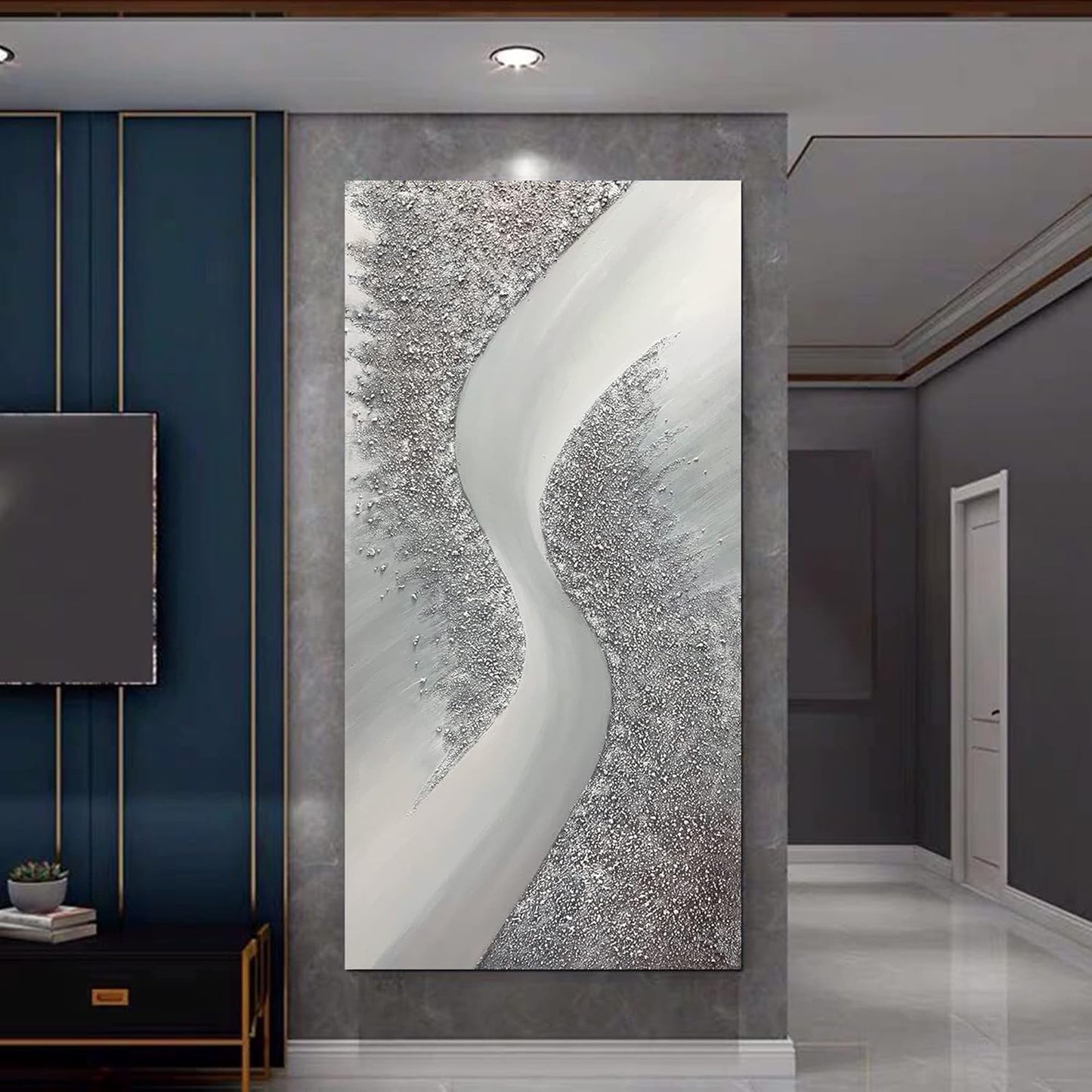 Yotree Paintings, 30X60 Inch Paintings Oil Hand Painting 3D Artwork Art Wood Inside Framed Hanging Wall Decoration Abstract Wall Art (30X60)