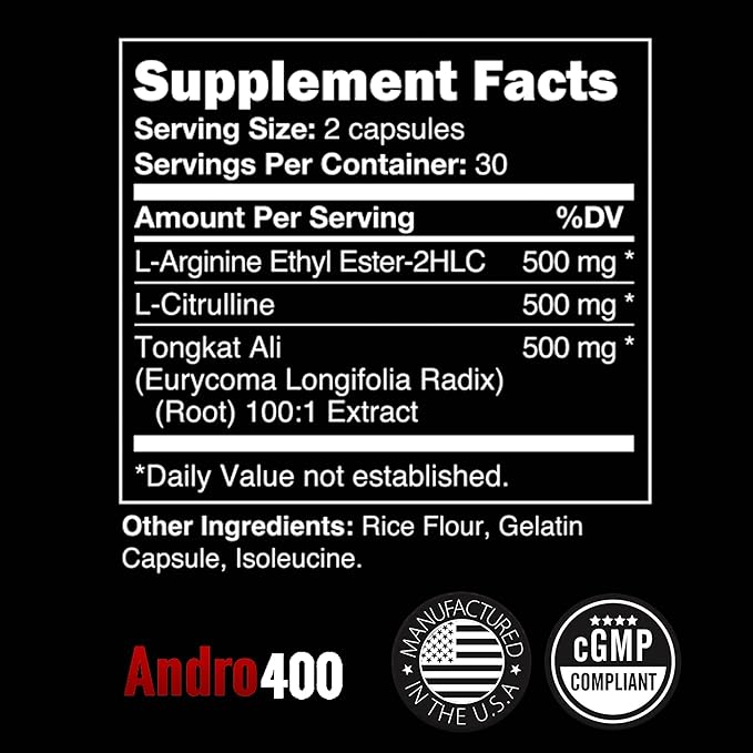 Testosterone Support for Men & Women ??Tongkat Ali, L-Arginine & L-Citrulline ??Energy, Vitality & Performance ??180 Capsules, 180-Day Supply