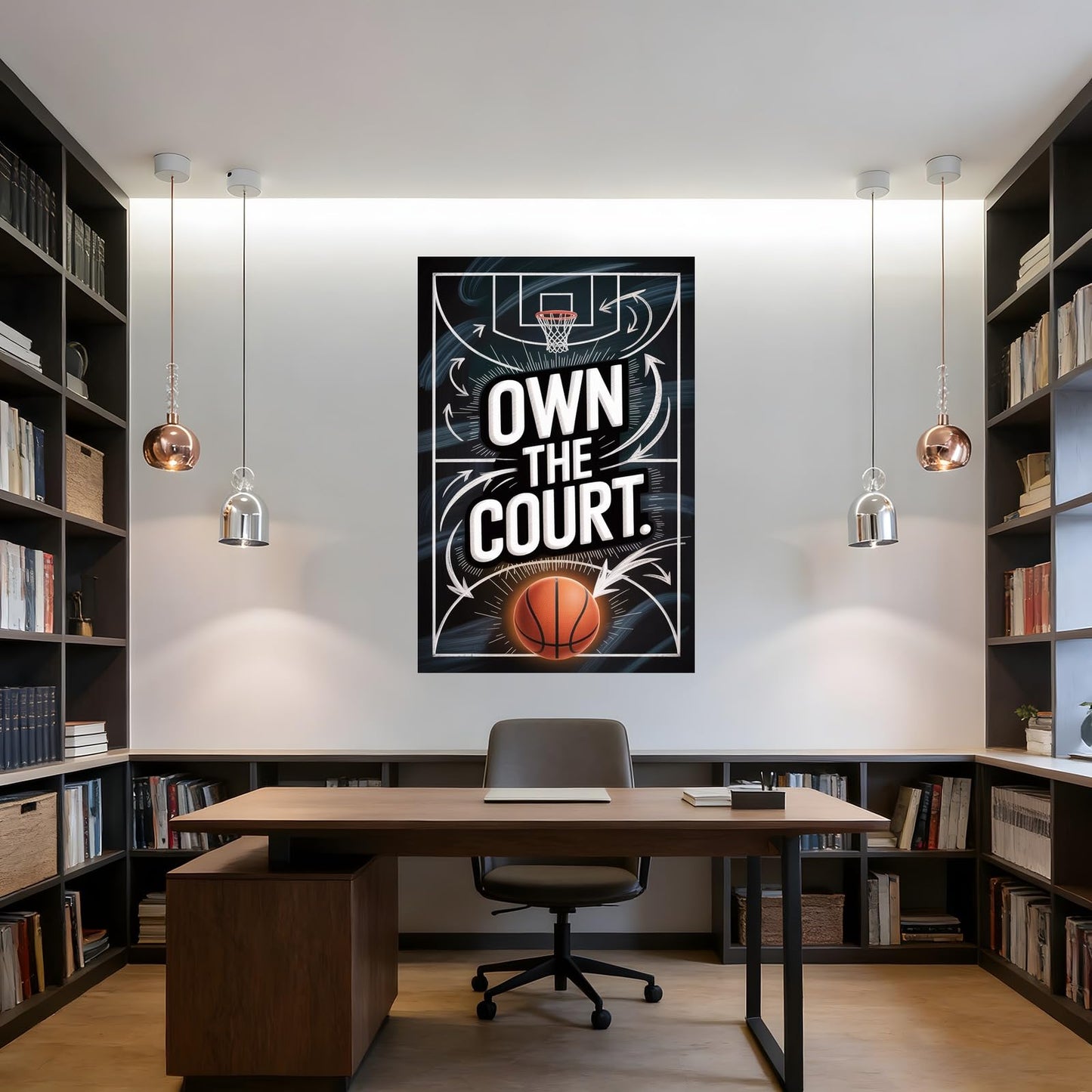Own The Court Basketball Motivation Poster Inspirational Wall Art For Athletes Training And Game Day Focus Printing Posters Unframe-style 08x12inch(20x30cm)