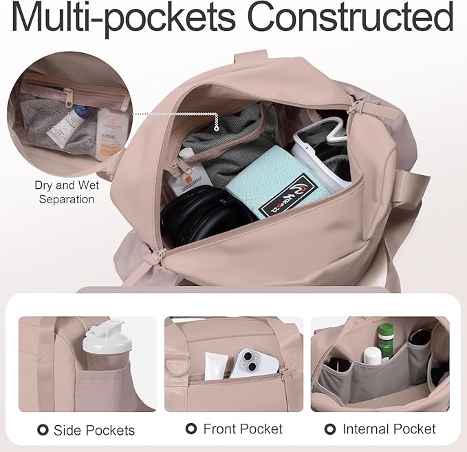 Small Gym Bag 14 inch for Women & Men Mini Gym Duffel Bag with Wet Compartment Waterproof Travel Duffle Bag for Sports Workout Dance