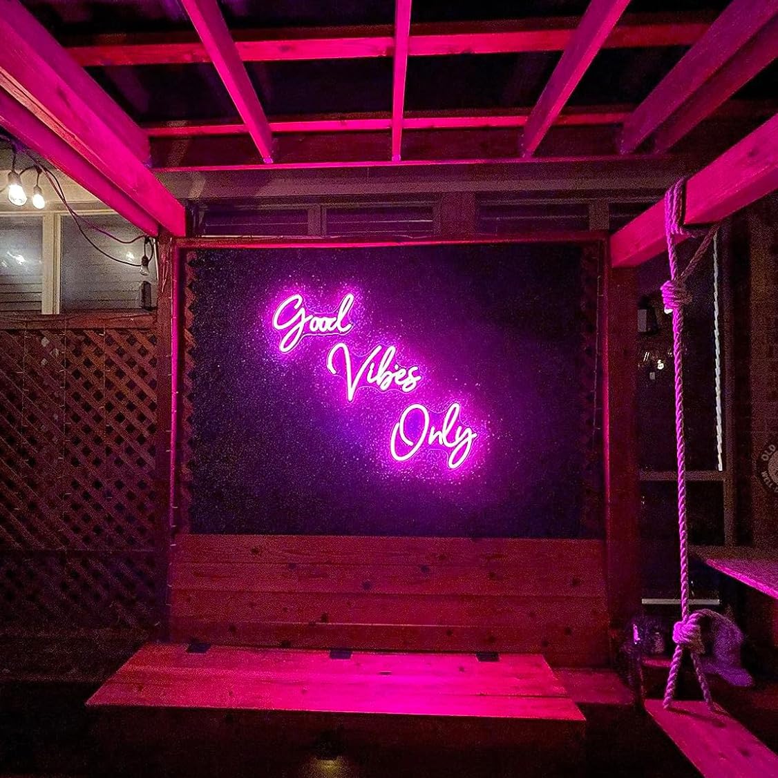 Good Vibes Only Neon Signs for Wall Decor -56.57" x 13.5" Pink large Neon Sign LED Art Decorative Lights with Dimmable for Bedroom Home, Club Bar and Party Decor
