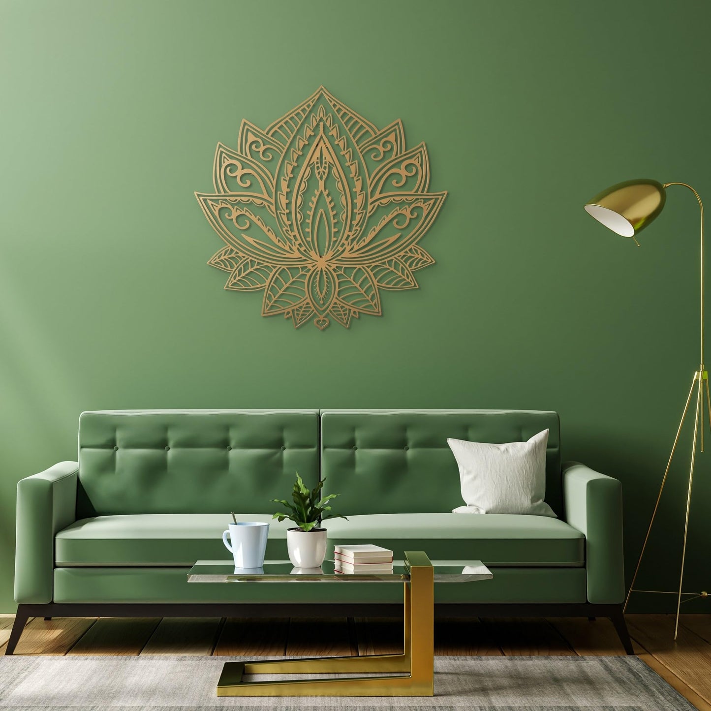 NEODECO Mandala Metal Wall Art, Boho Wall Decor for home, art deco wall hanging (Gold, Small)