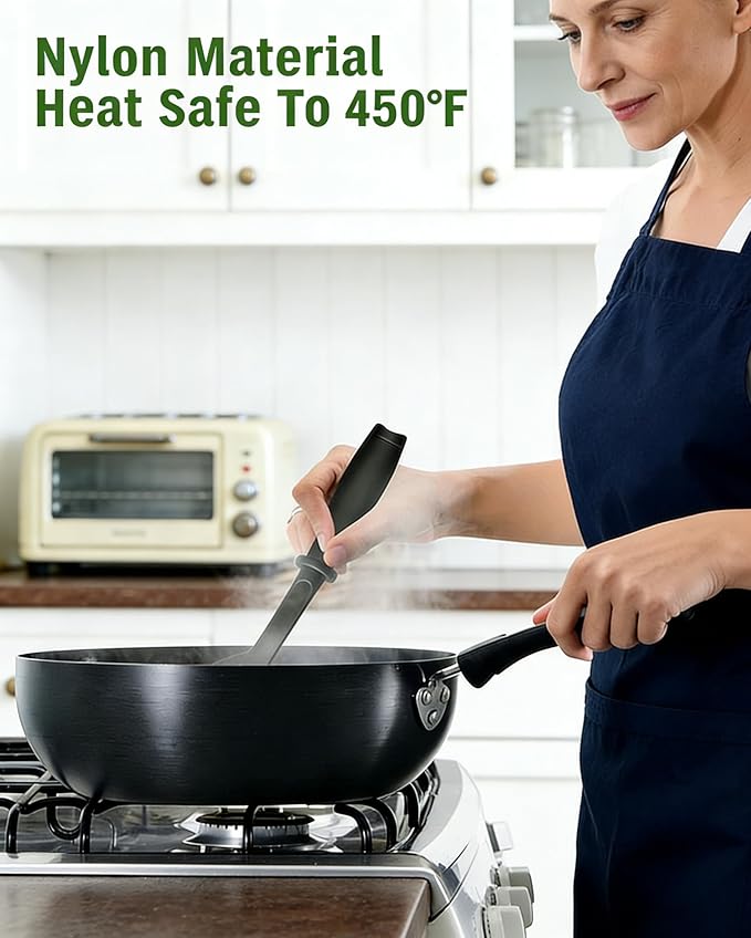 8Pcs Ground Meat Chopper - Nylon Nonstick Ground Beef Chopper with 5 Curved Blades & Ergonomic Non-Slip Handle, Dishwasher Safe Sturdy Meat Masher, Heat-Resistant Potato Masher for Kitchen