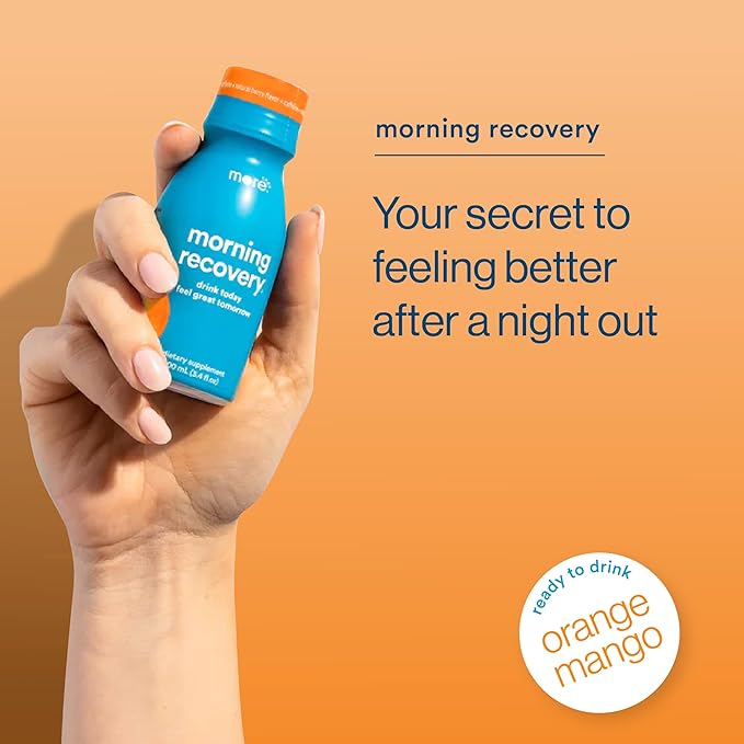 Morning Recovery Electrolyte, Milk Thistle Drink Proprietary Formulation to Hydrate While Drinking, Highly Soluble Liquid DHM, Non GMO, Vegan, Gluten-Free, Orange Mango, Pack of 24