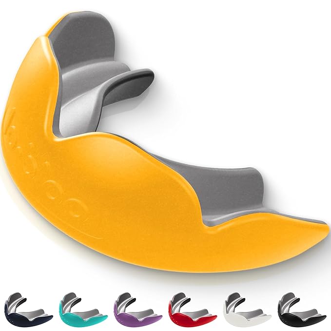lobloo® PRO-FIT Sports Mouthguard ??Ultra Slim 1mm | Dentist-Level Protection | Precision Vacuum-Fit | Oxygen Performance | MMA, Boxing, Football, Basketball. (Large +14yrs, Orange)