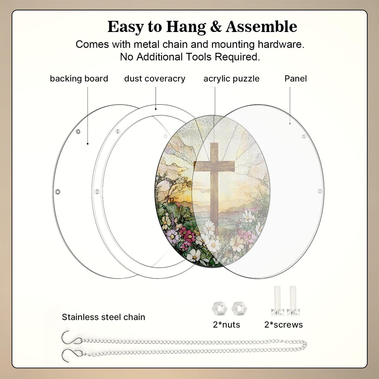Acrylic Puzzle Suncatcher Window Hanging,Dawn Blossom Sea Sun Catchers Jigsaw Puzzle,DIY Suncatchers Puzzles Window Hanging,Home and Garden Decor,Gift for Women,Mom,Friends(83 Pieces,7 in)