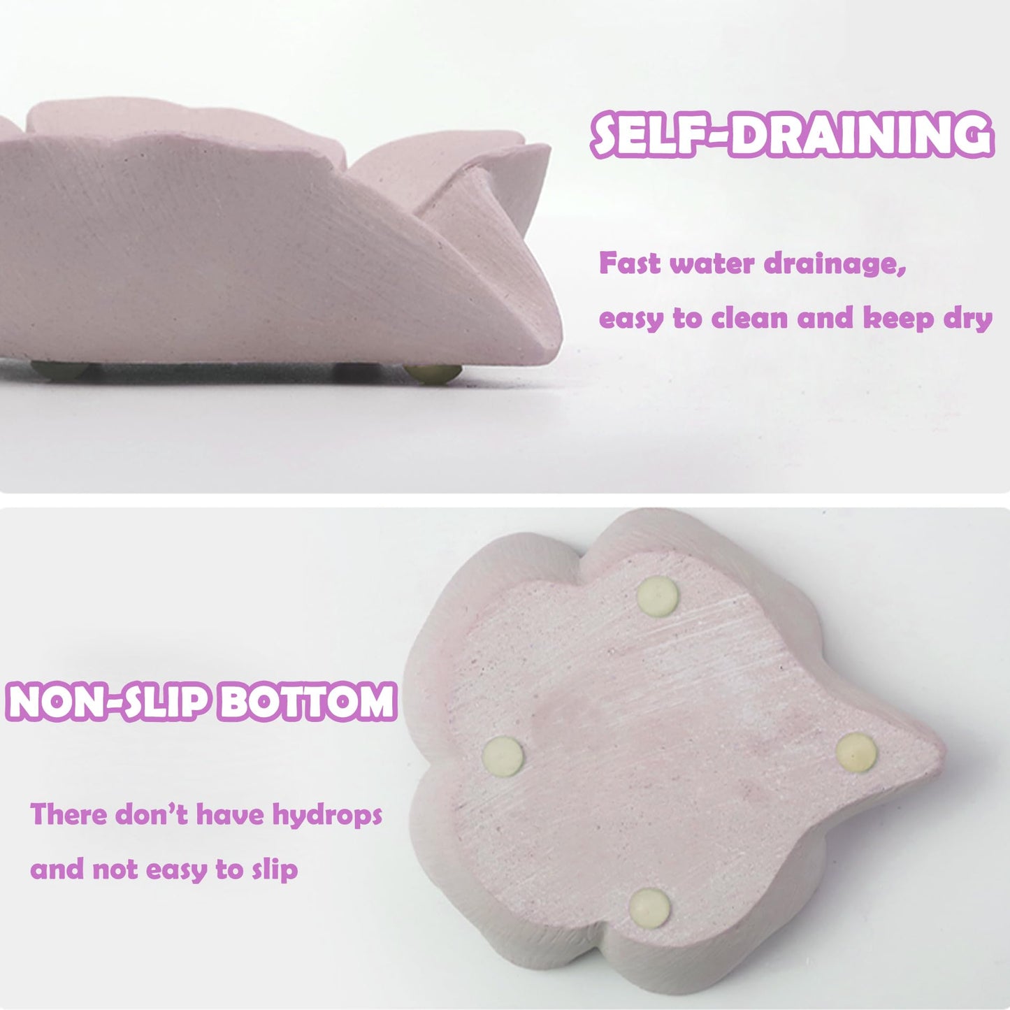 HINUGO Soap Dish Soap Holder Self-Draining Soap Dish, Resin Bar Soap Holder, Plum Blossom Shape Soap Tray Soap Saver for Bathroom,Kitchen,Sink,Bathtub,Easy Cleaning and Keep Dry