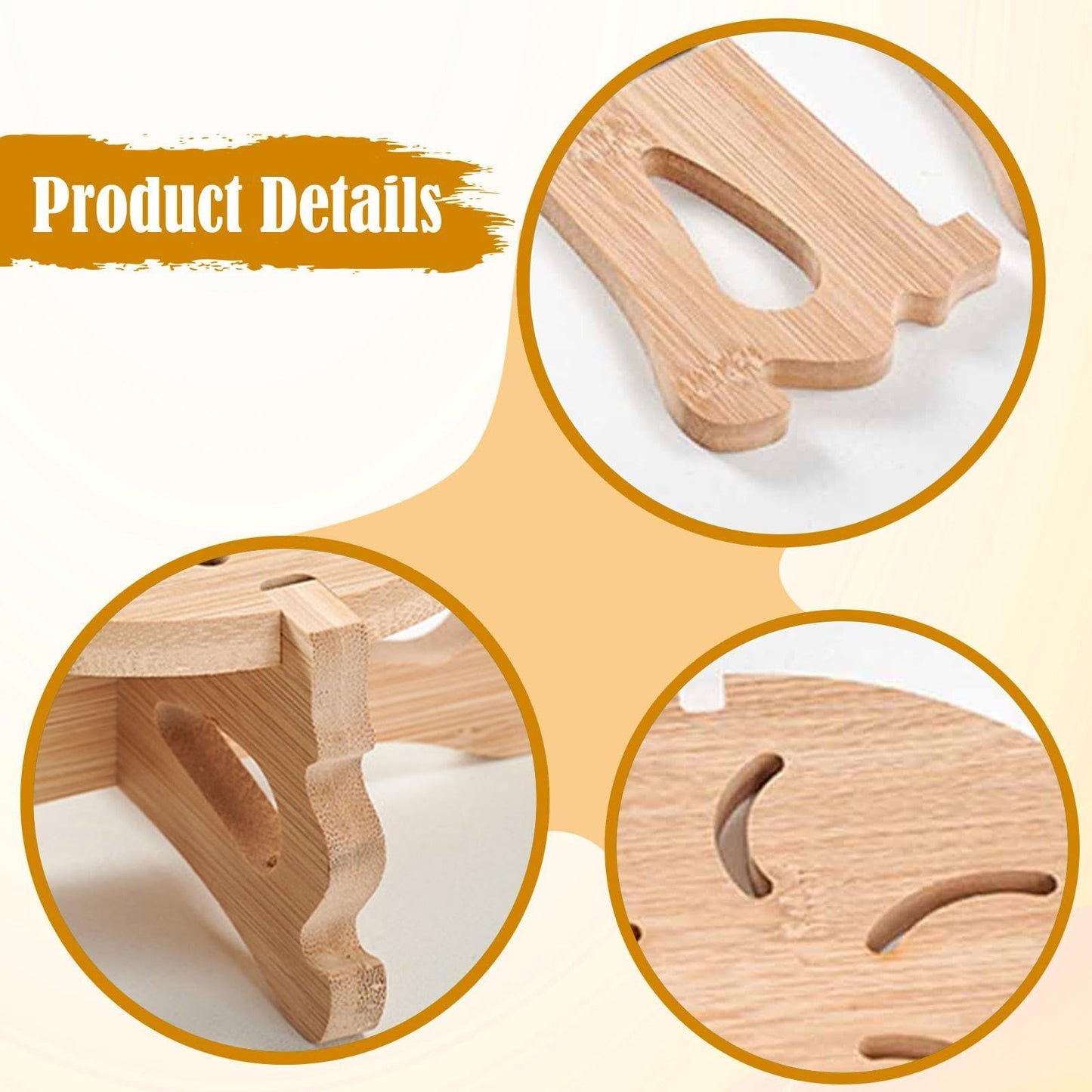 Fonowx Planter Stand Bamboo Planter Stand Indoor Outdoor Plant Pot Holder Display Rack Decorative Flower Pots Stand Modern Potted Stand Suitable for Home, 23.5cmx23.5cmx11.5cm