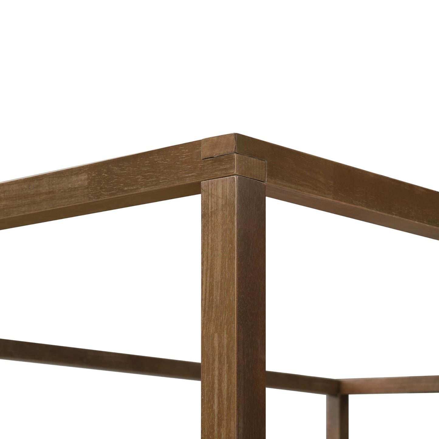 Christopher Knight Home Darnel Wooden Canopy Bed Frame Queen Size with Headboard, 4 Poster Platform Queen Bed Frame, Strong Wood Slat Mattress Support, No Box Spring Needed, Antique Natural