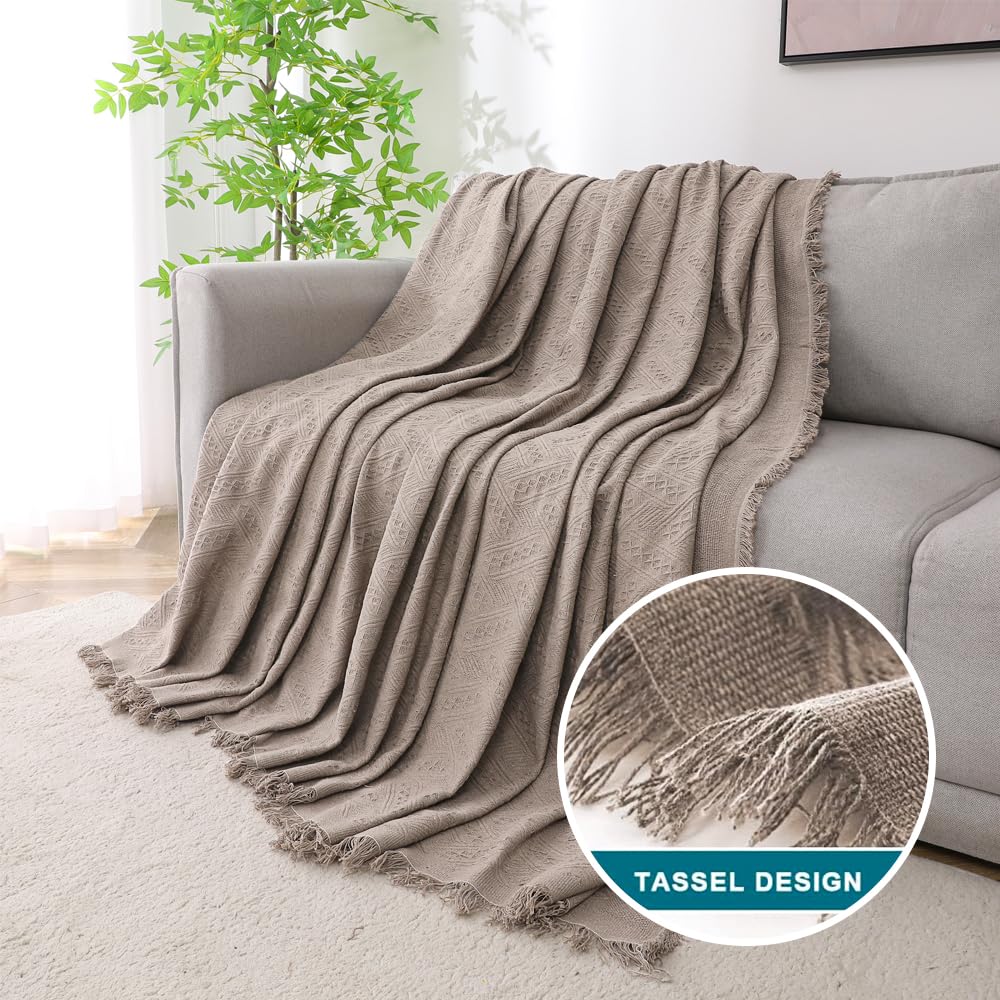 Turquoize Couch Cover Sofa Covers Washable Couch Covers for 3 Cushion Couch Throw Cover Sectional Couch Cover Furniture Cover for Pets, Kids Feature Geometrical Jacquard Fabric(71"x118",X-Large,Sand)