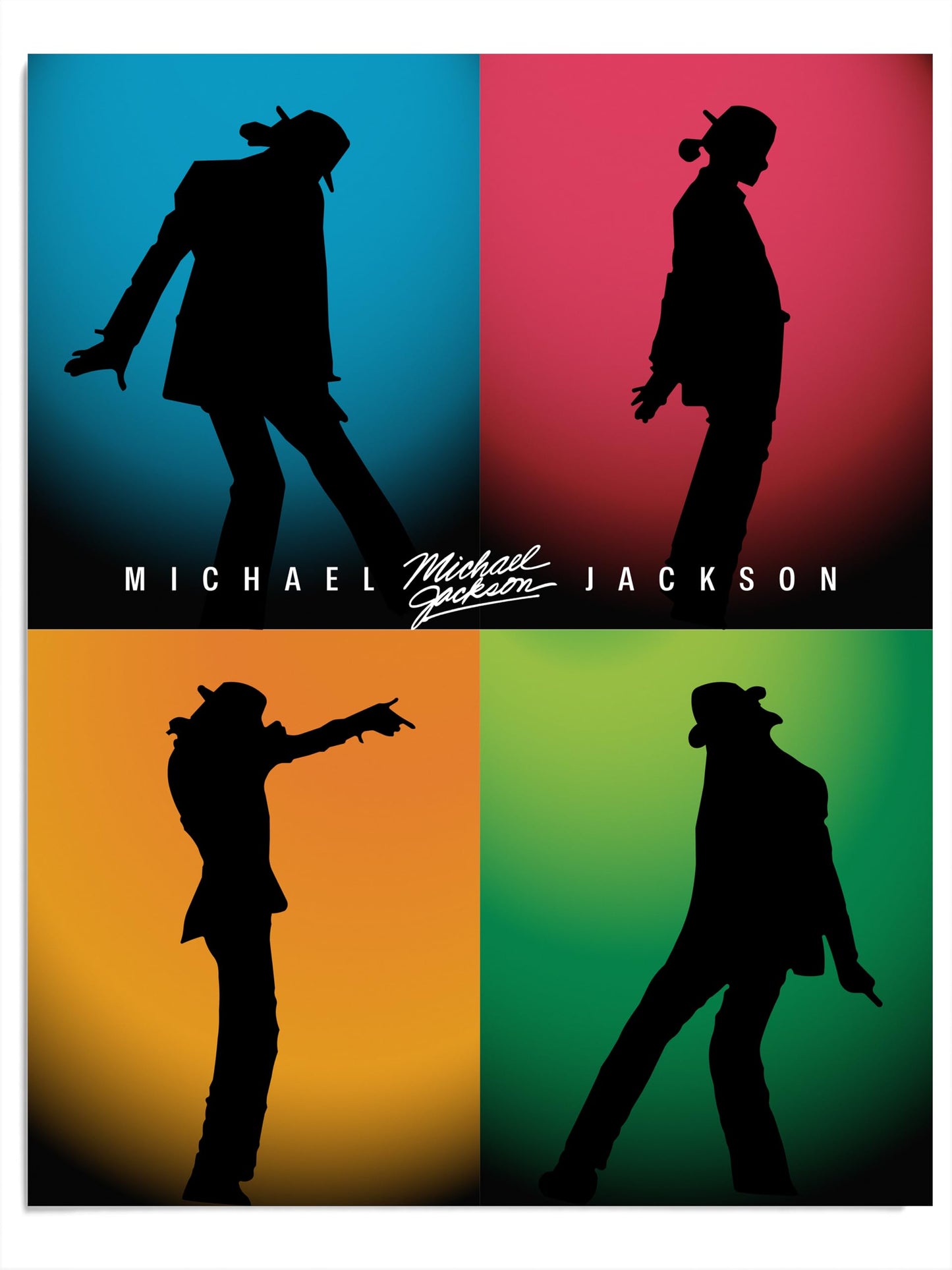 AMERICAN LUXURY GIFTS Iconic King of Pop-Silhouette Wall Art Print, Perfect for Home, Offices, Bedroom, Living Room, & Music Room Decor (Unframed, 11 x 14 inches)
