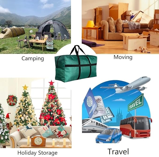 Extra Large Duffle Bag for Travel, Big Foldable Storage Bag - Green