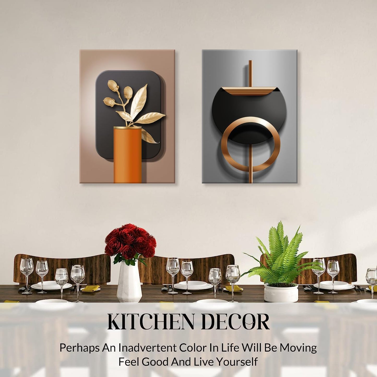 2pcs 3d Effect Pattern Black Copper Geometric Canvas Abstract Wall Art Nordic Luxury Living Room Pictures Prints Modern Artwork Black Gold Gray Wall Decoration Inspiring Home Decor 16x24 Inches Ready To Hang