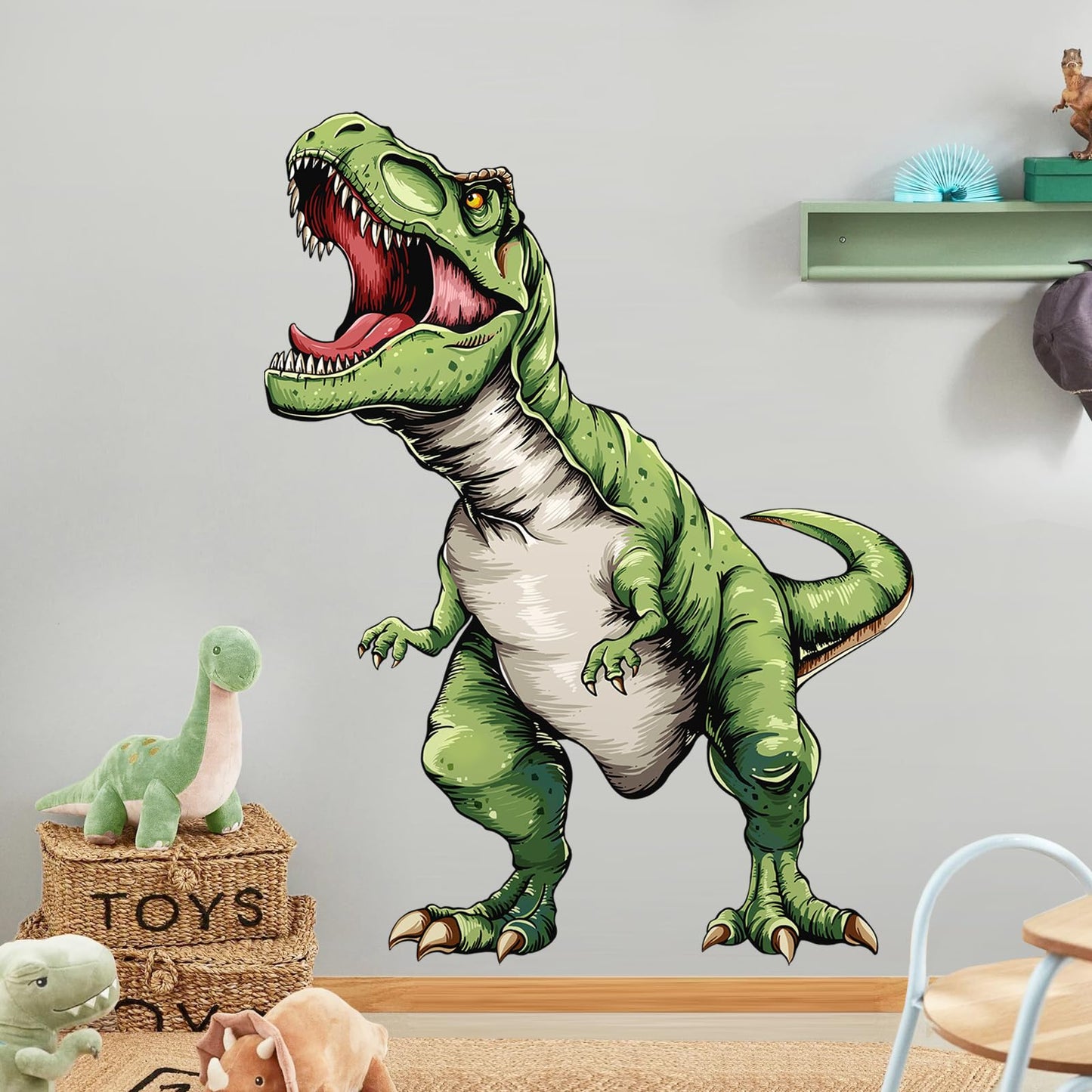 Tanlaby Large Dinosaur Wall Decals T-rex Wall Stickers Peel and Stick Decal for Baby Boys Kids Bedroom Nursery Playroom Decor（31.1×40.6in）