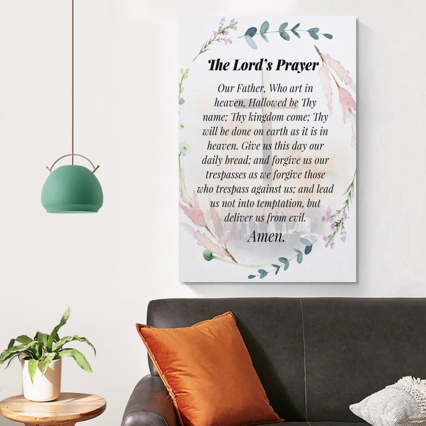 LINWDSB The Lord’s Prayer Poster Christian Bible Verses Wall Decor Our Father Prayer Wall Decoration The Lords Prayer Christian The Lords Prayer Wall Art Decor Unframe-style12x18inch(30x45cm)