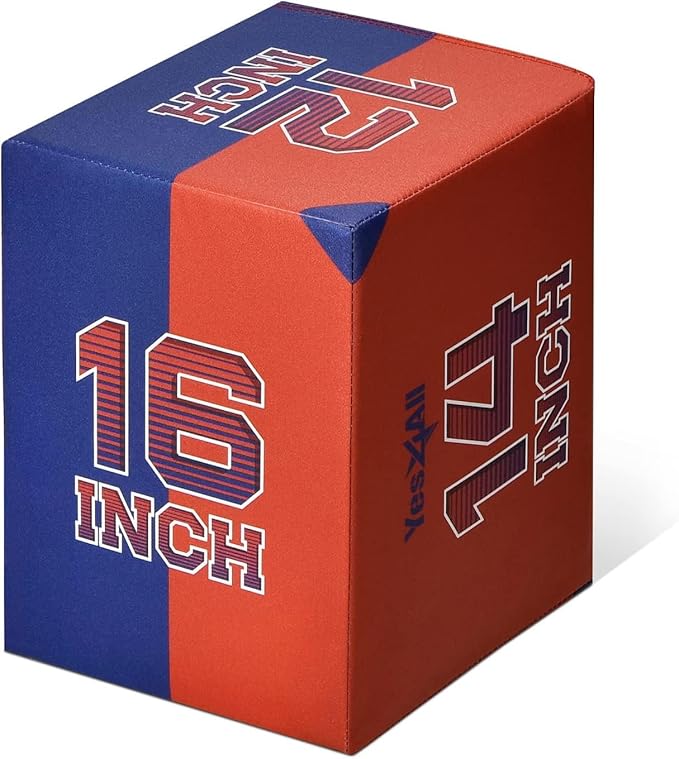 Yes4All 3-in-1 Soft-Padded Plyo Box With Wooden Core, Non-Slip Multi-Use Cushioned Plyometric Jump Box with Vinyl Cover for Jumping, Conditioning, Strength Training