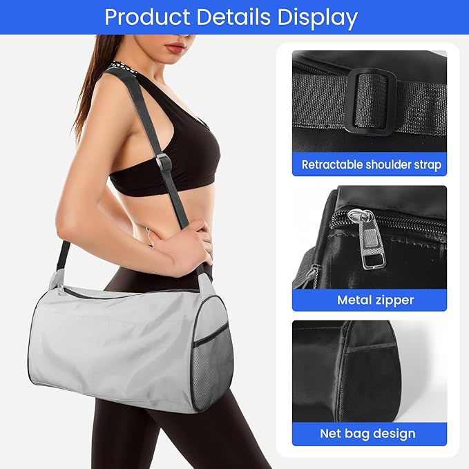 C&F BOGMOST Small Gym Bag for Women & Men,Small Lightweight Duffel Bag Carry On Bags Mini Duffel Travel Bag Waterproof Sports Bags for Workout/Sport/Travel, Rose Red