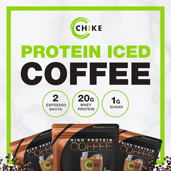 Chike Mocha High Protein Iced Coffee, 20 G Protein, 2 Shots Espresso, 1 G Sugar, Keto Friendly and Gluten Free, 14 Servings (15.3 Ounce)