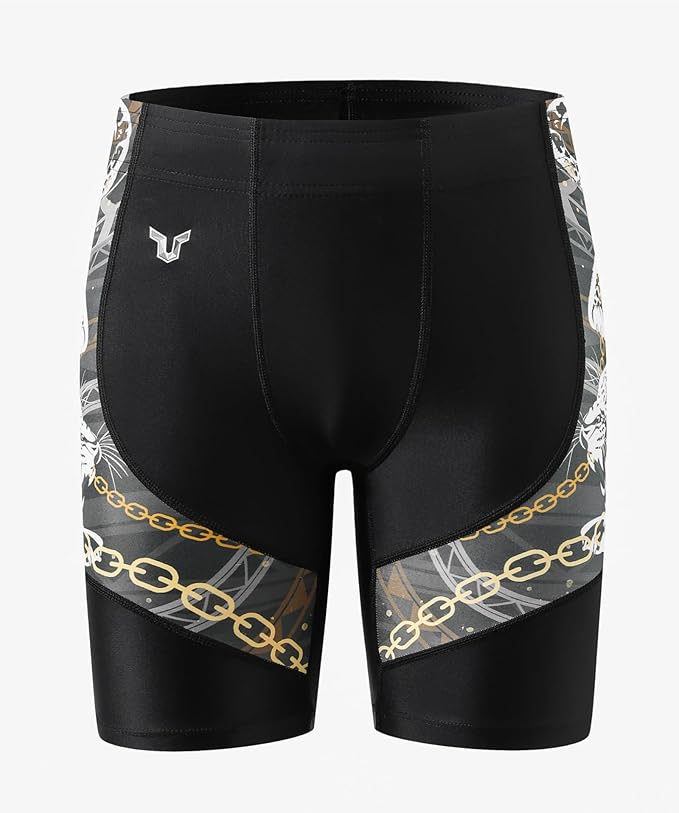 HUGE SPORTS Men's Rash Guard Swim Shorts Compression Swimming Jammer Cool Dry Active Swimsuit Workout Shorts Sports Tights