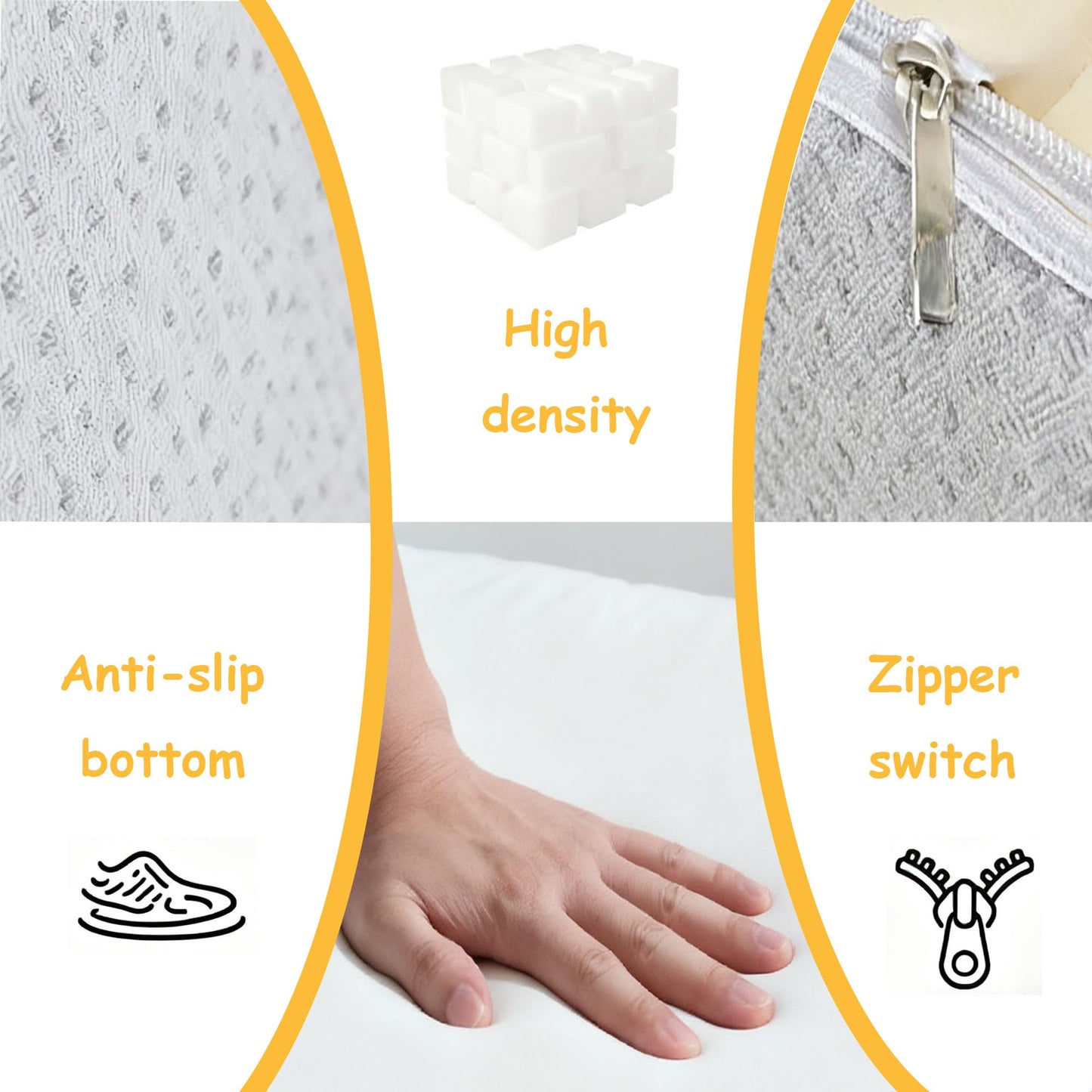 YZBF Custom Size Bench Cushion for Indoor/Outdoor Furniture，Custom Bench Cushion Outdoor Bench Cushion Waterproof，High-Resilience Foam Indoor Bay Window Seat Furniture Cushions Patio Bench Cushion