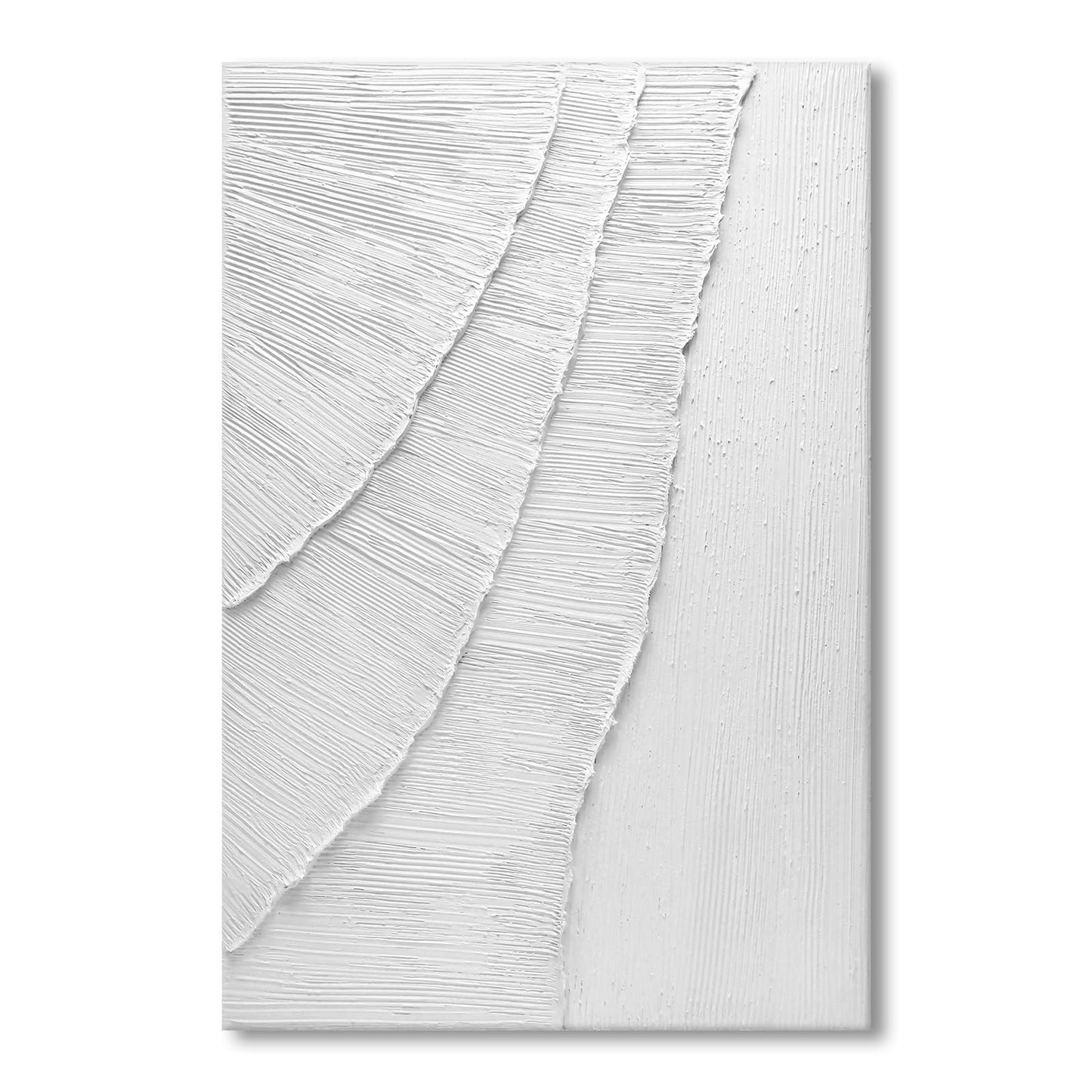 JUHOME Hand-Painted Ocean Wave Wall Art, Large 24x36 Abstract Canvas Painting with Textured White Wall Decor, Modern Coastal Artwork for Living Room, Bedroom, Office, Gift Decor