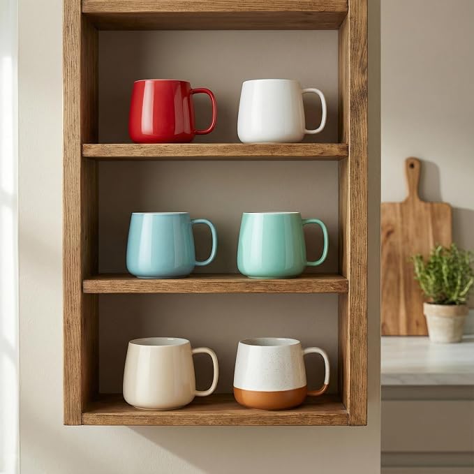 Teocera Coffee Mugs Set of 4-12oz Chip-Resistant Ceramic Cups with Ergonomic Handle | Dishwasher & Microwave Safe Mint Green Mugs | Keeps Beverage Hot, Perfect for Family Kitchen & Holiday Gifts