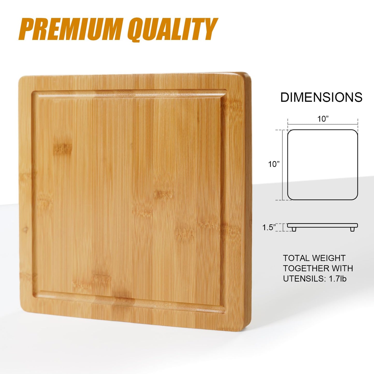 Yibidys Charcuterie Boards Cheese Board Set, Small Charcuterie Board Bamboo Cheese Board with Slide-Out Drawer, House Warming Gifts New Home, Wedding Gifts for Couple, Bridal Shower Gift