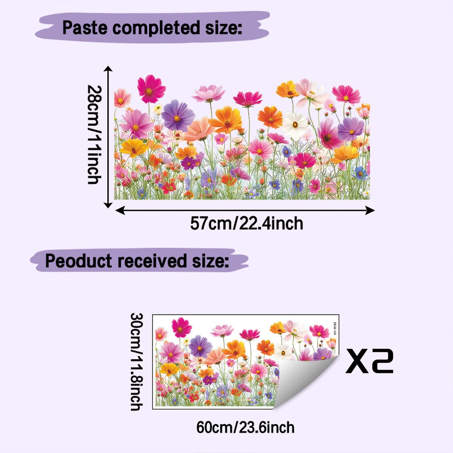 2 Sheets Flower Wall Decals Removable Spring Summer Peel and Stick Wall Stickers Vinyl Waterproof Floral Wall Decor for Bedroom Living Room Bathroom Classroom Kitchen Decorations
