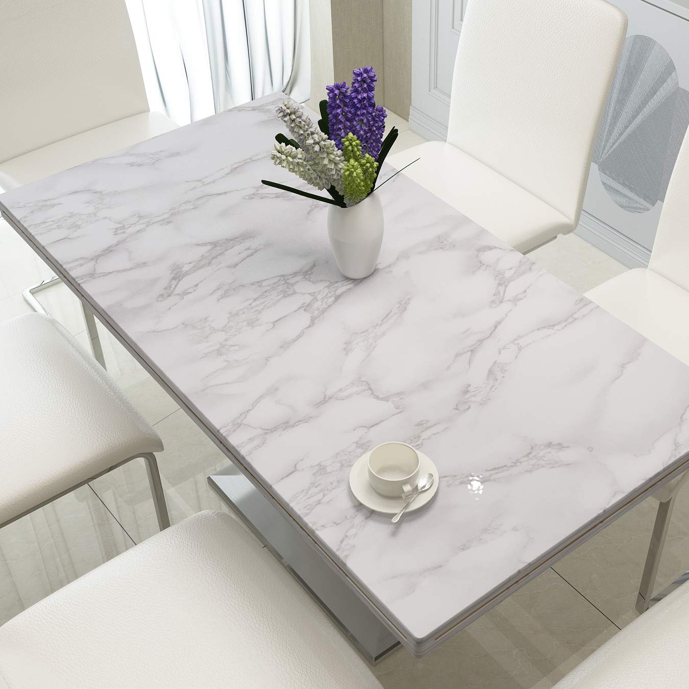 Art3d 15.8" x 120" (Pack of 1) Tile Sticker Marble, Gray