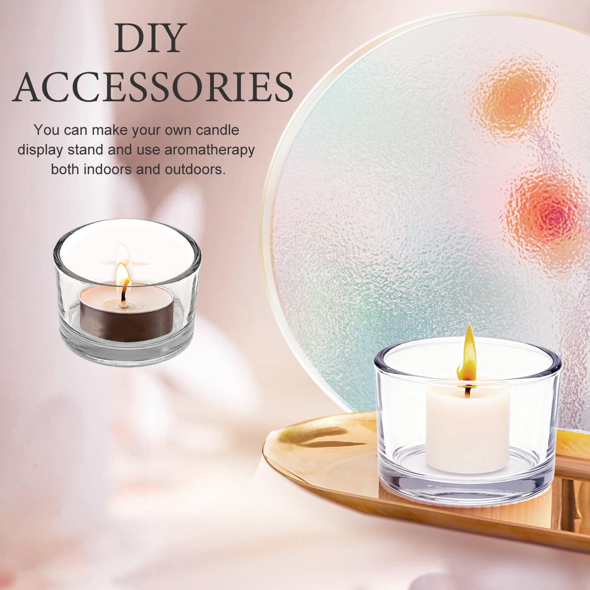 4 Pcs Clear Glass Candle Holders Cylinder Tea Light Candle Holders for Weddings Birthdays Parties Home Decor