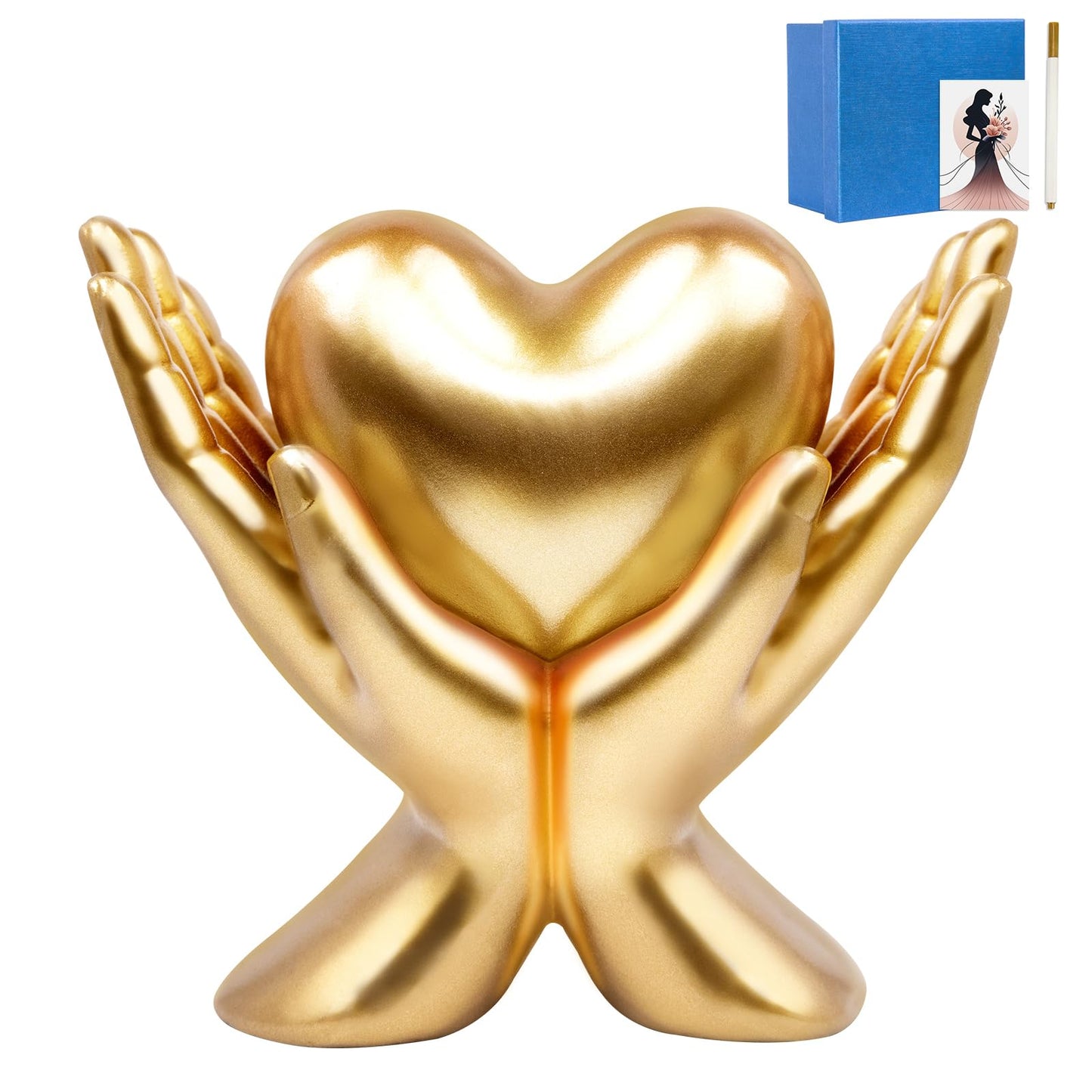 COJOSQC Home Mantel Decor Accents, Minimalist Heart Decoration and Accessories, Living Room, Office, Dining Table, TV Stand, Library Peace Sign Hand Sculpture， Coffee Shelf Ornament (Small), valentine