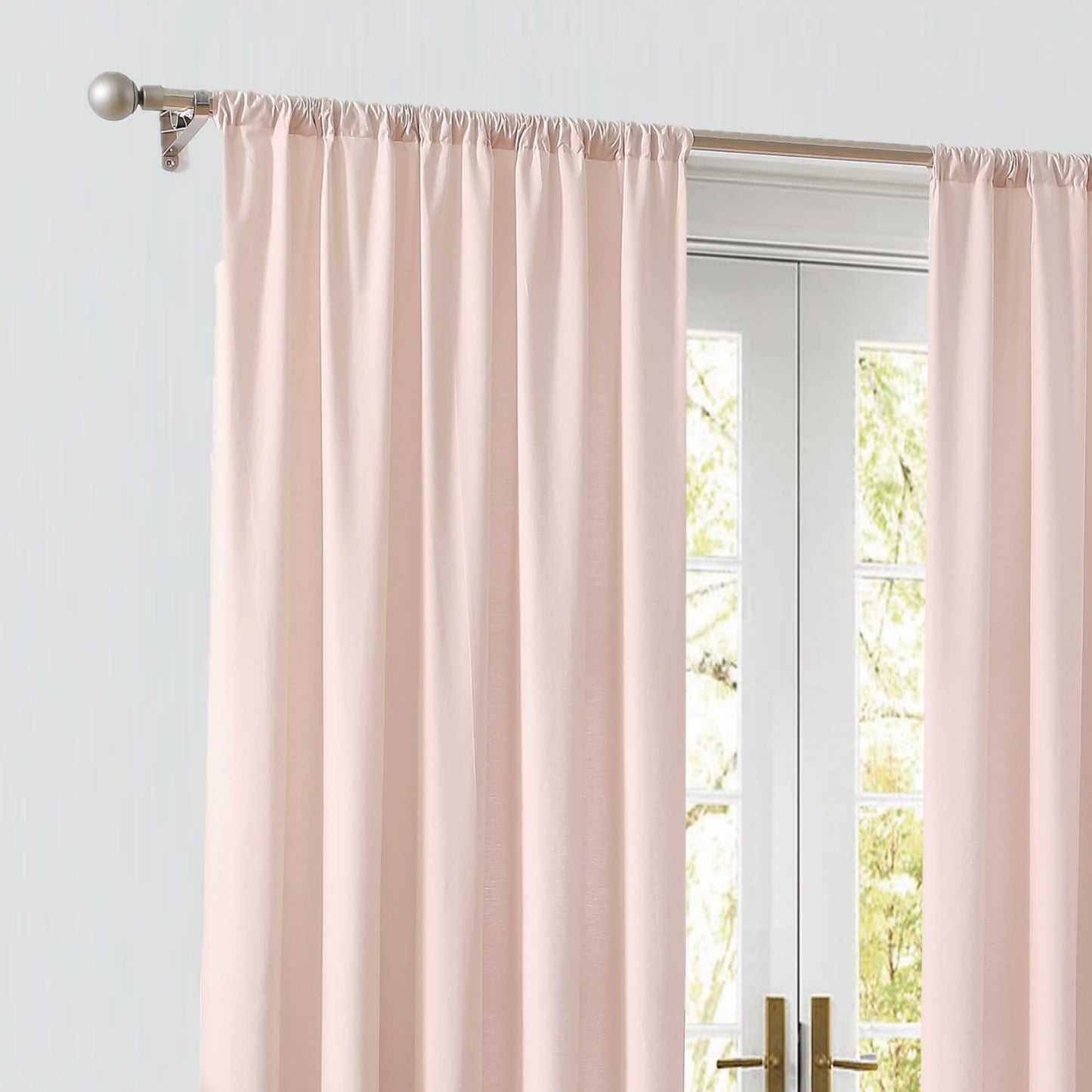 CANNON Solid Cotton Percale Blush 50x84 Window Curtain Pair, Solid Color Themed, Oeko-TEX Certified Confidence