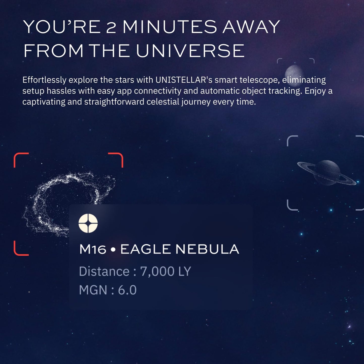 Odyssey PRO - UNISTELLAR Smart Telescope (with Eyepiece), 85mm f/3.9 (320mm) Digital & Computerized, App-Controlled Motorized Alt-Az, Enhanced Vision, RAW/FITS Export, 64GB, 5h Battery (Black)