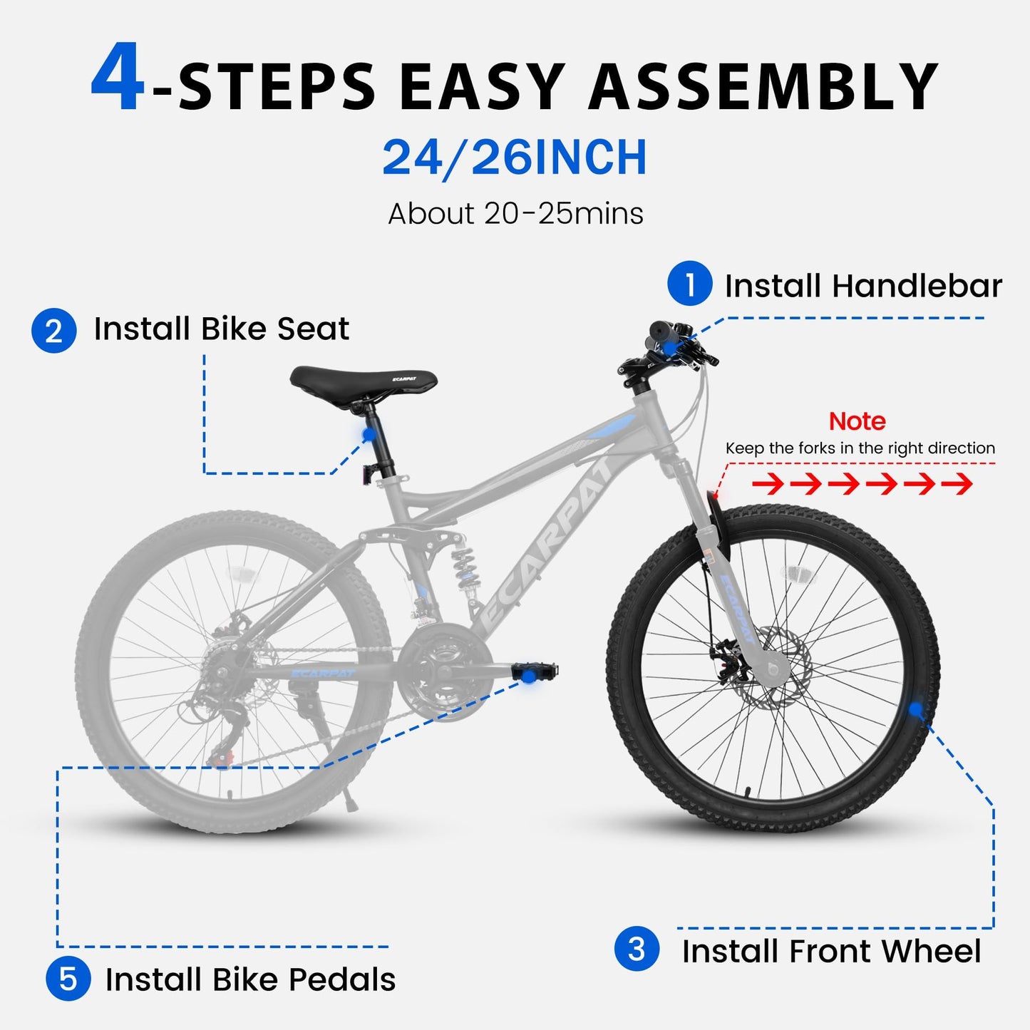 ItWorths 26" Full Suspension Mountain Bike Black, 21 Speed Mountain Bicycle with Dual Disc Brakes, Front and Rear Dual Shock Absorbers, Trigger Shifter High-Carbon Steel for Men Women Outdoor Fitness