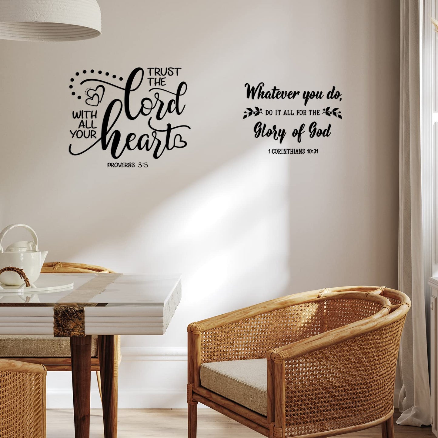 Sabary 12 Pcs Bible Verse Wall Decals Stickers Religious Scripture Wall Art Decor Inspirational Quotes Christian Peel and Stick Motivational Decor for Bedroom Living Room(Stylish Style)