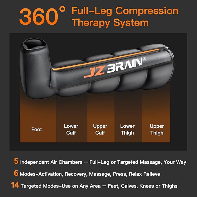 Sequential Air Compression Recovery System : Professional Sequential Compression Boots for Fast Recovery & Circulation Improvement ??Full Leg Recovery Device for Athletes Runners Gym (Large)