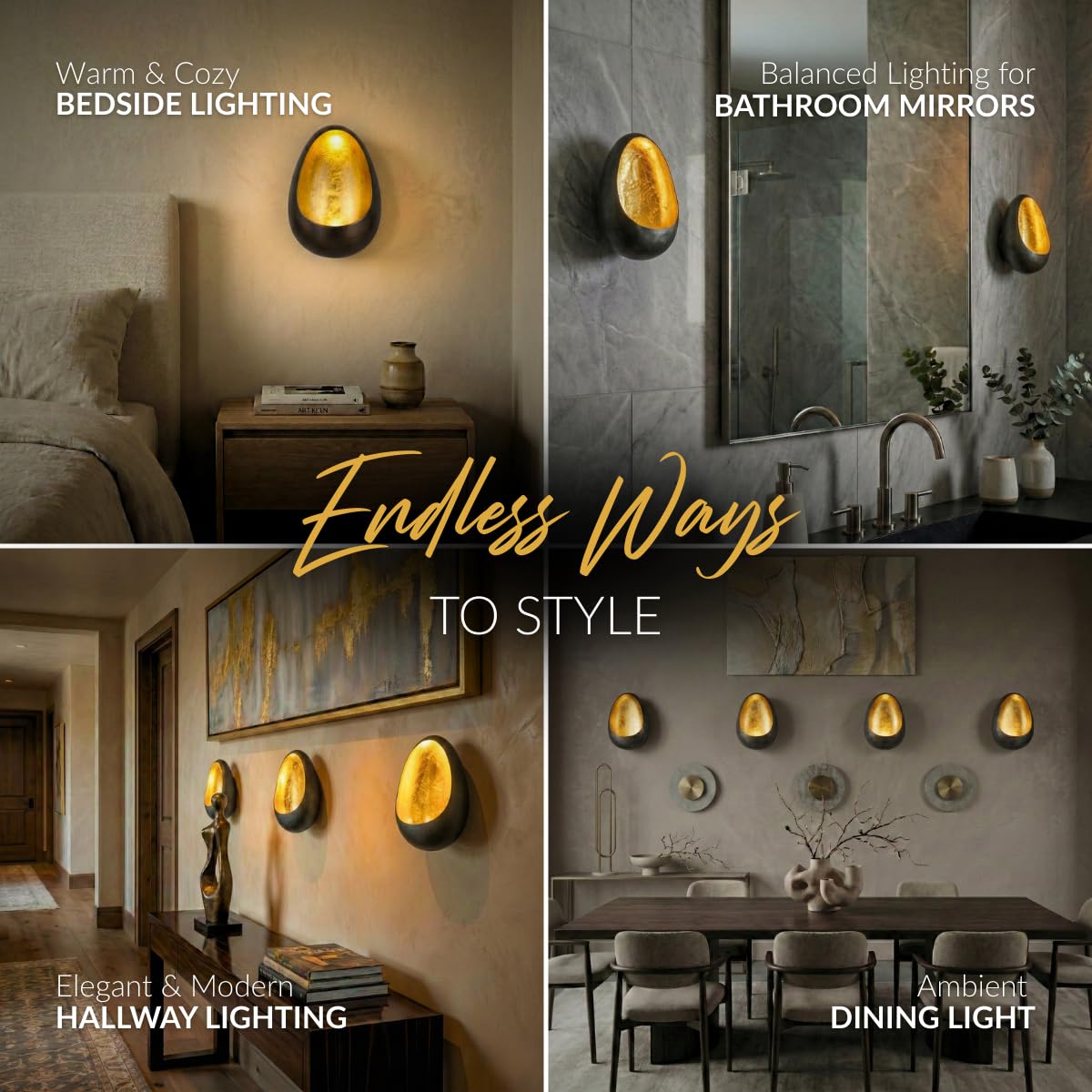 NativeSkins Ember Metal Wall Candle Sconce Set of Two Wall Candle Holders - Set of 2 Handcrafted Decorative Tea Light Sconces for Living Room Gold Tea Holder
