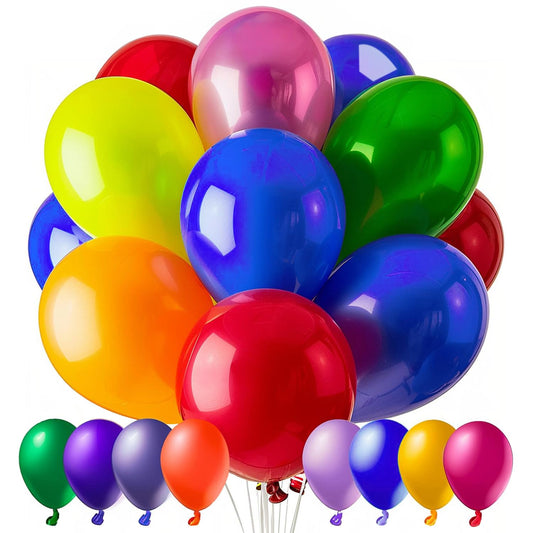 100 PCS Balloons, 12 Inch Assorted Colors Balloon & 10 Kinds of Color Balloons, Latex Balloon Bulk for Birthday, Baby Shower, Wedding, Family Party.