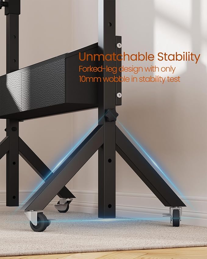 ErGear Mobile Standing Desk with Wheels, Adjustable Height 28.3″ to 46.1″, Rolling Laptop Cart with Cup Holder, Storage Basket, Computer & Pen Slot, Home Office Stand Up Desk, Black (31.5″ x 15.75″)
