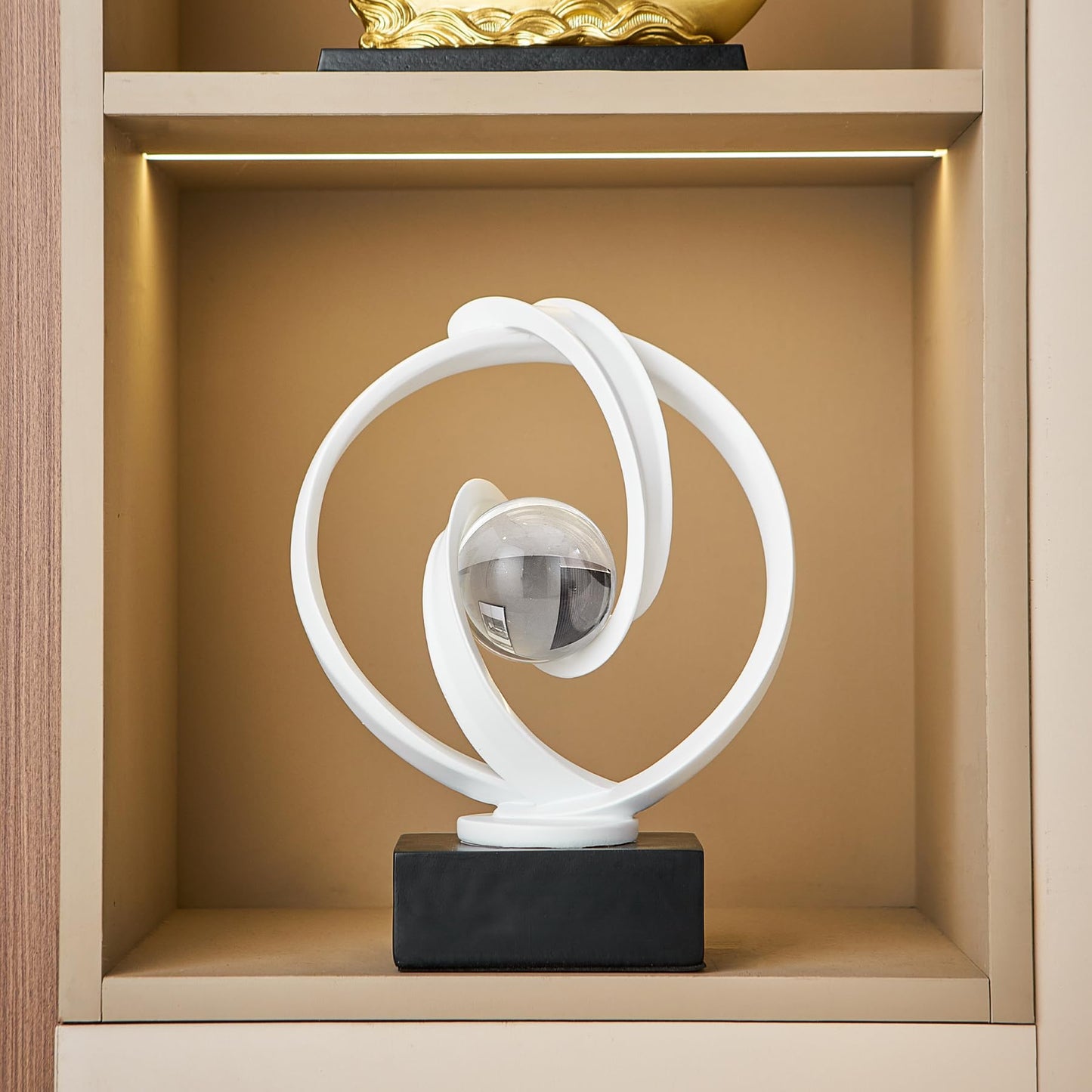 Modern White Statue Decor for Living Room, Abstract Art Sculptures Home Décor Accents for Coffee Table TV Stand Bookshlf, Resin Decorations for Dining Room Office Bedroom