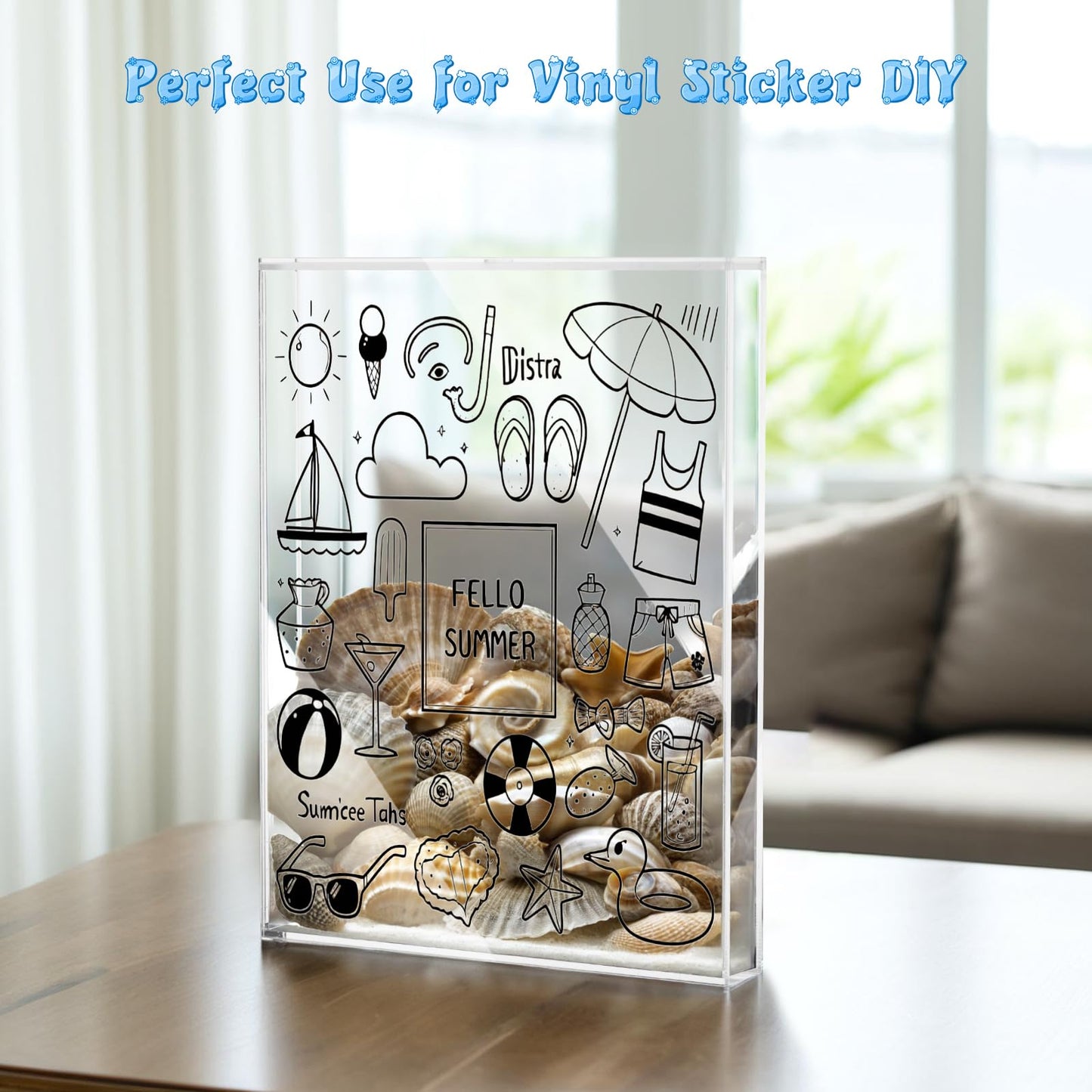 8.5 x 11 Inch Clear Acrylic Wall Mount Seashell Display Box, 3D Floating Display Case Shadow Box Frame, Ideal for Wine Bottle Caps, Tickets, Shells, Stamps and More
