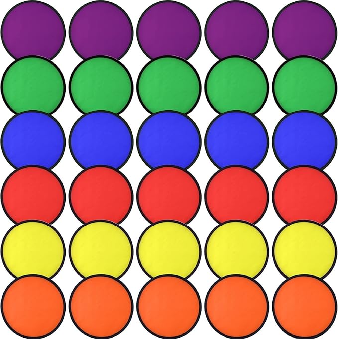 Mototo 30 Pieces Foldable Flying Disc Fans with Bag Folding Pocket Toy Set for Kids Fun Birthday Party Favors Summer Outdoor Activity Game Halloween Christmas, 6 Colors (Colorful 1)