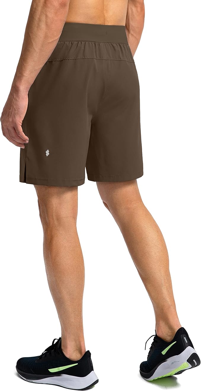 Men's Running Shorts with Zipper Pockets 9 Inch/ 7 Inch / 5 Inch Lightweight Quick Dry Gym Workout Athletic Shorts for Men(7inch)