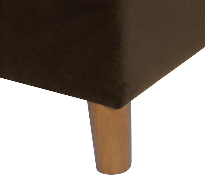 Spatial Order Home Decor | Dinah Collection Modern Storage Ottoman | Ottoman with Storage for Living Room & Bedroom(Chocolate Brown Velvet)