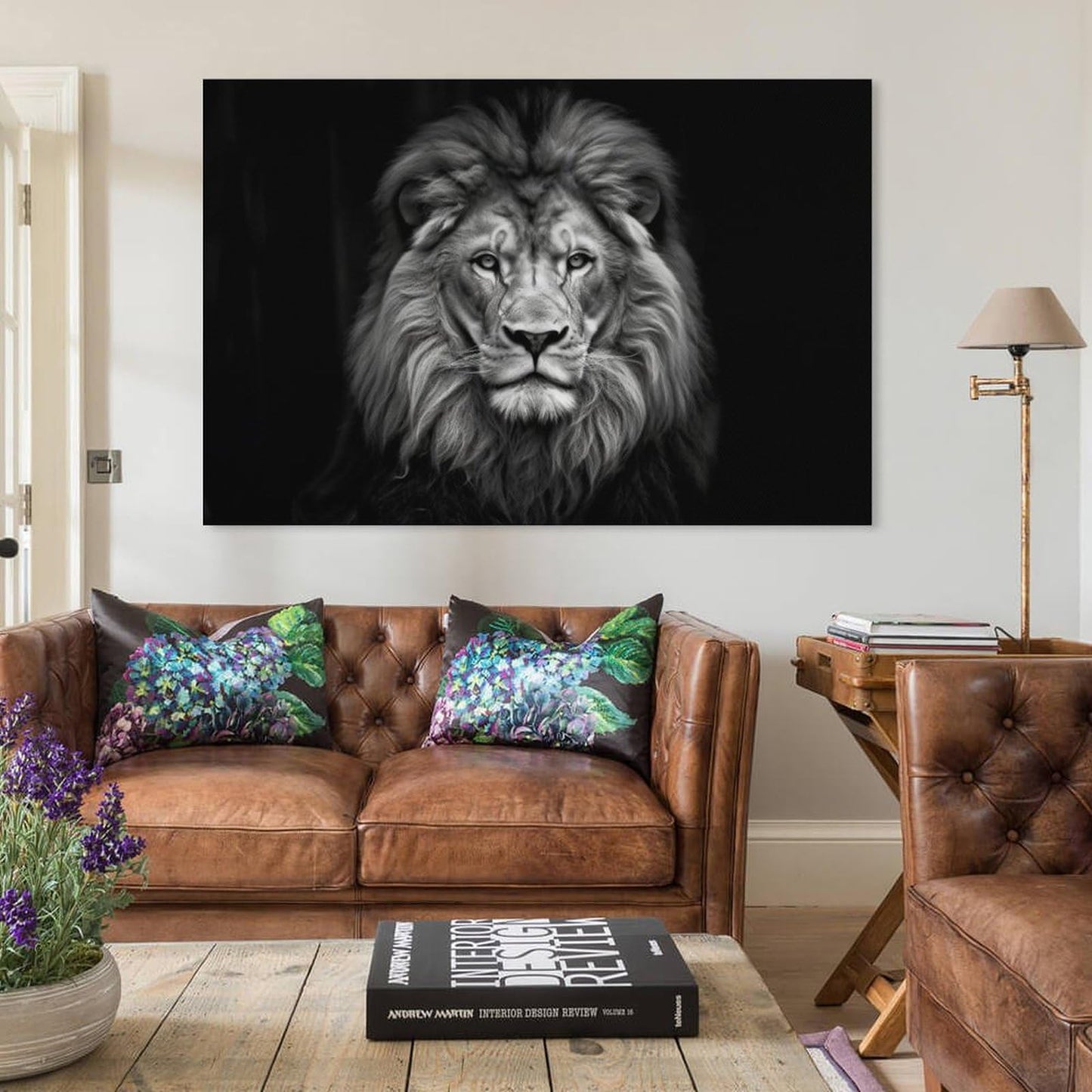 FeoYoed Wall Art Posters Lion Wild Animal African Lion On Black Background Modern Aesthetic Decor Prints for Bedroom Living Room Office with Premium Fade Resistant Canvas 12x18inch(30x45cm)